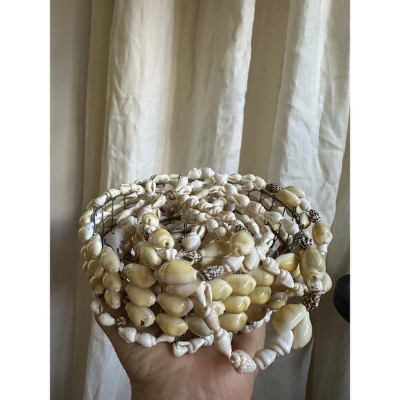 Vintage Sea Shell Hanging Macrame Plant candle Holder Boho decor beach nautical - Picture 16 of 16